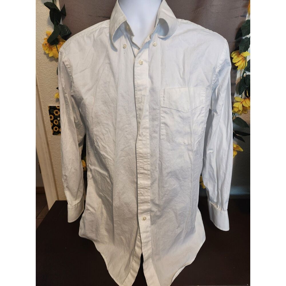 Tommy Hilfiger Ithaca Men's Long Sleeve Dress Shirt White Size 15 32-33 M